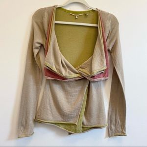 Anthro Knitted & Knotted Hues Unfolding Cardigan
